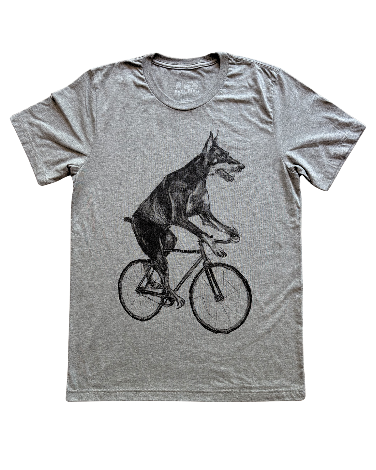 Doberman on a Bike Men's/Unisex Shirt