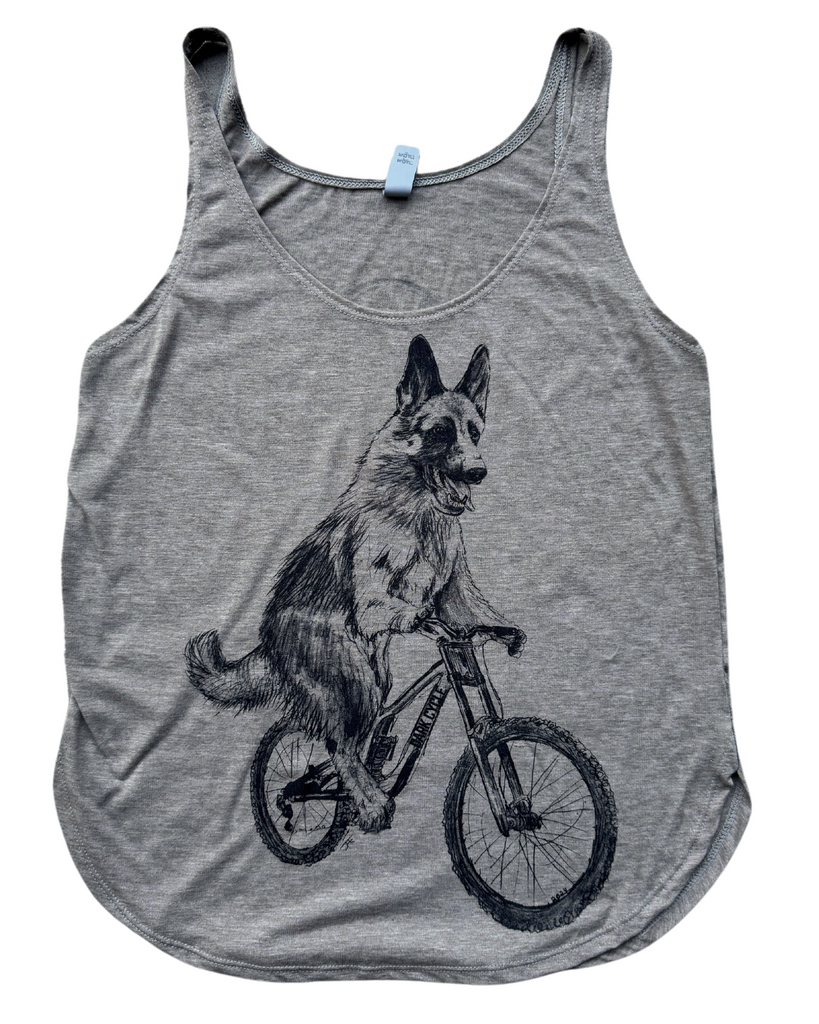 German Shepherd on a Bicycle Women's Fest Tank