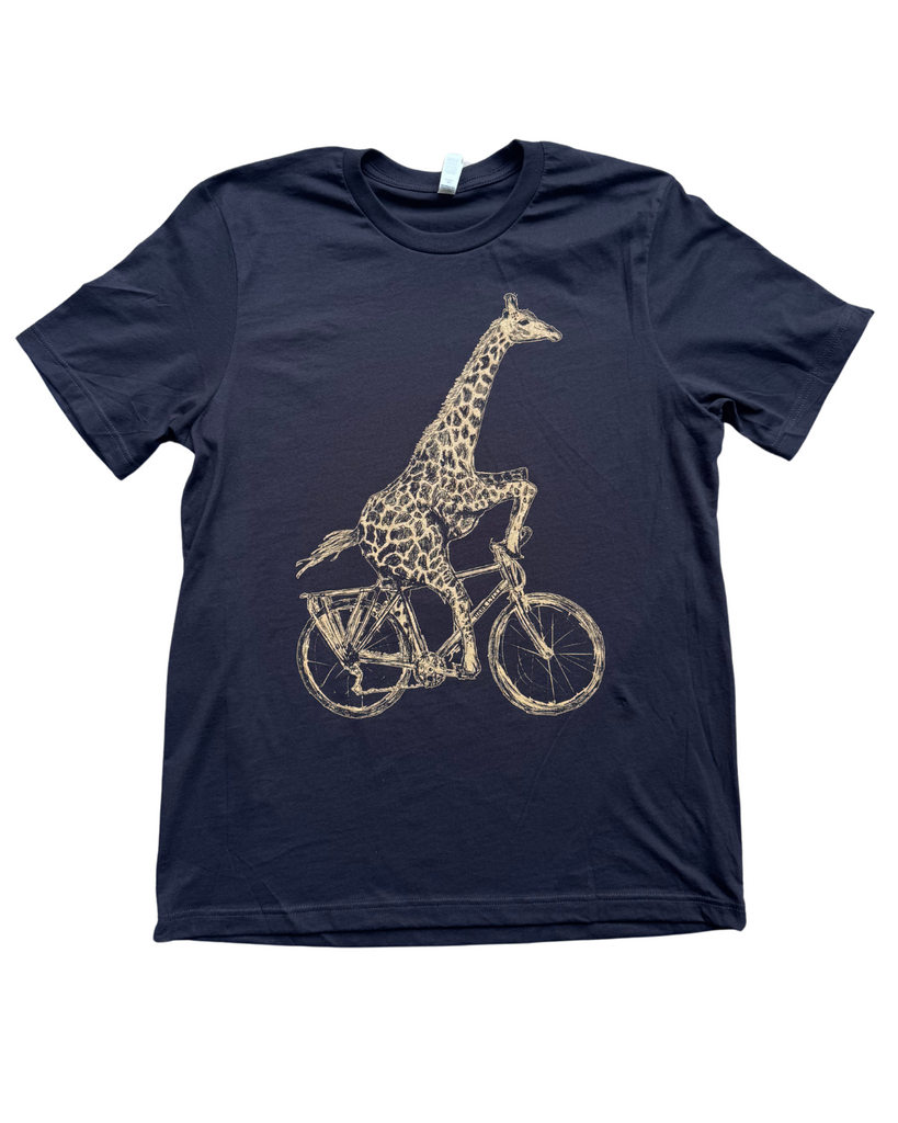 Giraffe on A Bicycle Men's/Unisex Shirt
