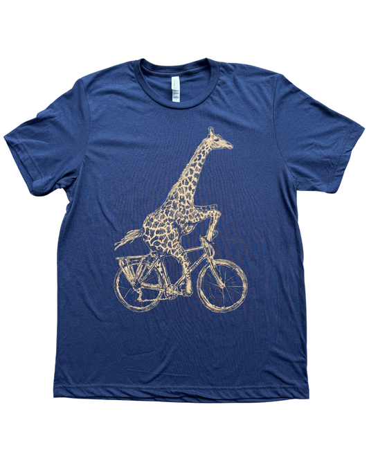 Giraffe on A Bicycle Men's/Unisex Shirt