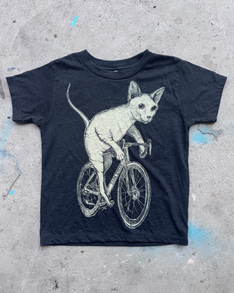 Hairless Cat on a Bicycle Youth Shirt