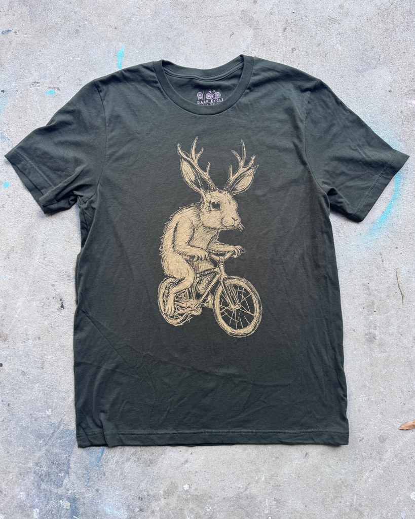 Jackalope on a Bicycle Mens/Unisex Shirt