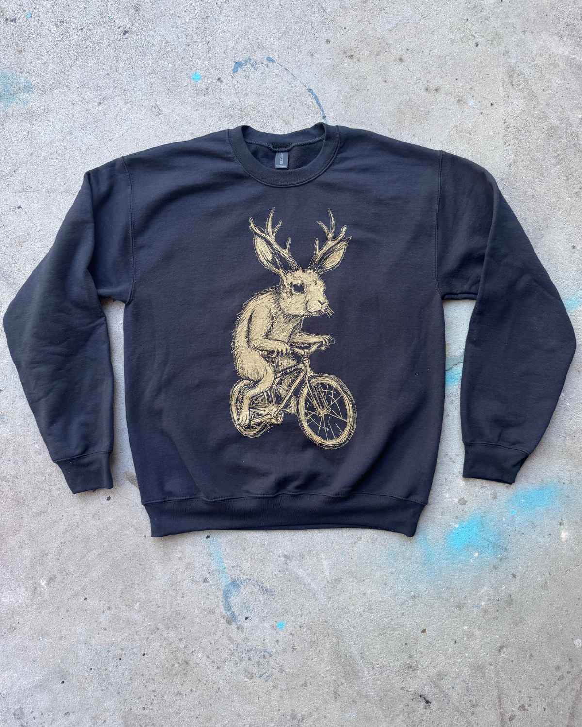 Jackalope on a Bike Pullover Sweater