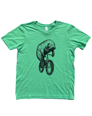 Manatee on a Bicycle Kids T-Shirt