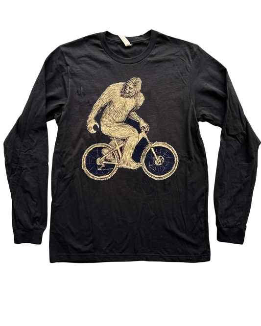 Sasquatch on A Bicycle Long Sleeve Shirt
