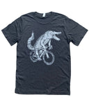 Alligator on A Bicycle Men’s/Unisex Shirt - 70’s Vintage Tee - Tri-Black / XS - Unisex Tees