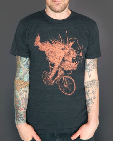 Anglerfish on a Bicycle Men's/Unisex Shirt