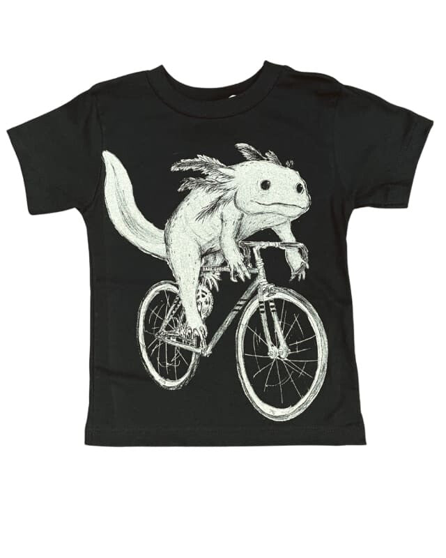 Axolotl on a Bicycle Toddler Shirt - Classic Tee - Black / 2T