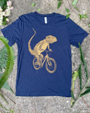 Bearded Dragon on A Bicycle Men’s/Unisex Shirt - 70’s Vintage Tee - Solid Navy / XS - Unisex Tees