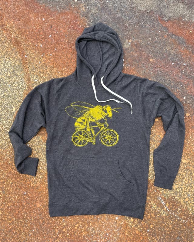 Bee on A Bike Unisex Hoodie - The HEATWAVE - Heather Black / XS