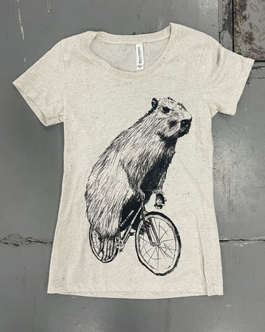 Capybara on A Bicycle Women's Shirt