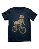 Dachshund on A Bicycle Men’s/Unisex Shirt - 70’s Vintage Tee - Tri-Black / XS - Unisex Tees