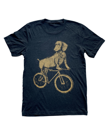 Dachshund on A Bicycle Men's/Unisex Shirt