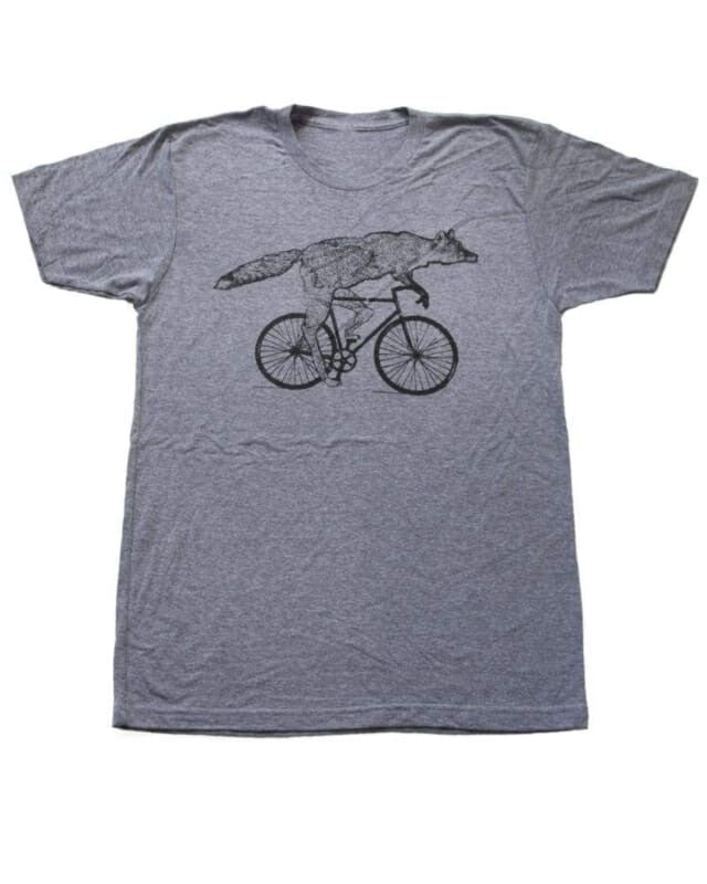 Fox on a Bicycle Unisex Men’s T-Shirt - Animals on Bikes