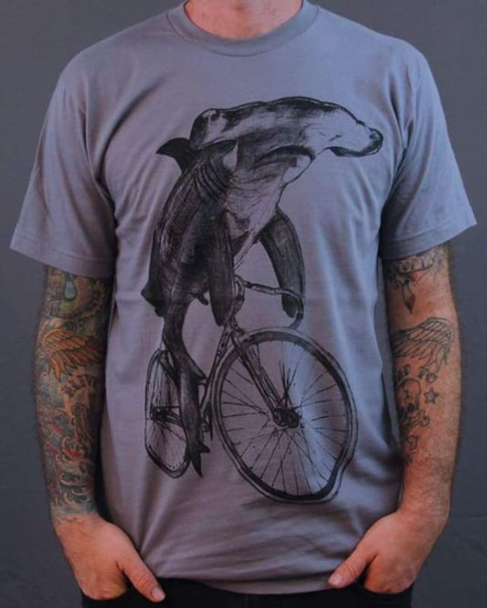 Hammerhead on a Bicycle Men’s T-Shirt - Unisex Tees