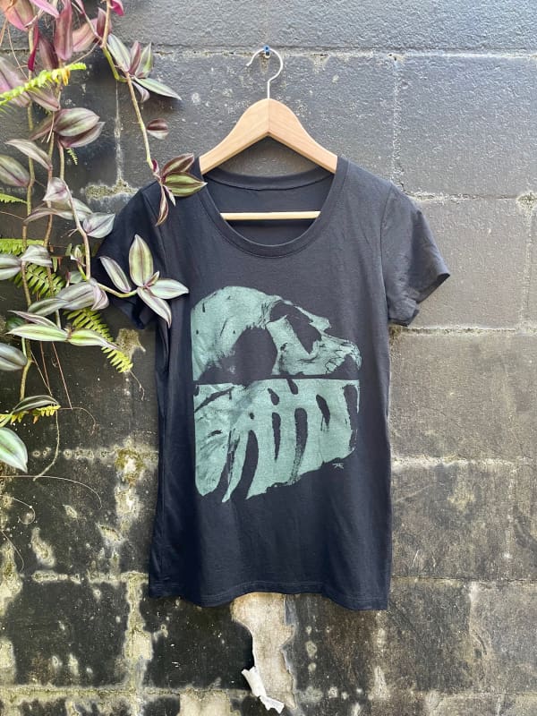 Life and Death III - Women’s Split Skull and Monstera Botanical Shirt - Ladies Tees