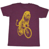 Lion on a Bicycle Mens T-Shirt - Unisex Tees