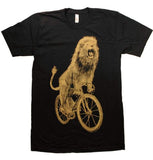 Lion on a Bicycle Mens T-Shirt - Unisex Tees