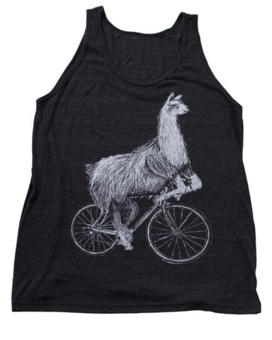 Llama on a Bicycle Unisex Men's Tank Top