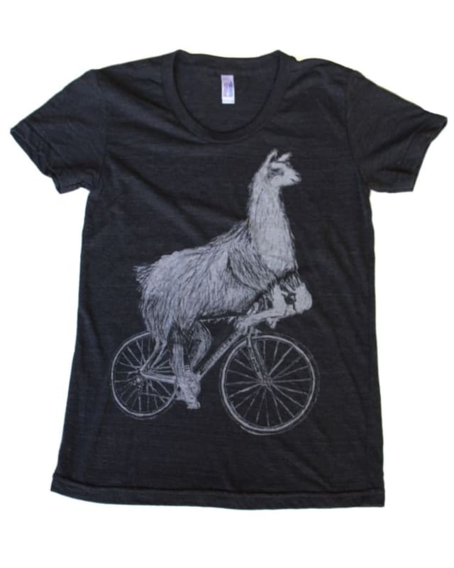 Llama on a Bicycle Women’s T-Shirt - Ladies Tees
