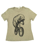 Manatee on a Bicycle Women’s T-Shirt - Standard Tee - Tri-Olive / S - Ladies Tees