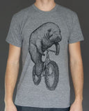 Manatee on a Fat Tire Bike Men’s T-Shirt - Unisex Tees