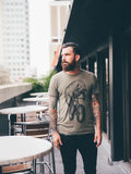 Manatee on a Fat Tire Bike Men’s T-Shirt - 70’s Vintage Tee - Tri-Olive / XS - Unisex Tees