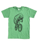 Manatee on a Fat Tire Bike Men’s T-Shirt - Classic Tee - Grass / XS - Unisex Tees