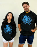 Octopus on A Bike Unisex Hoodie