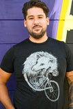 Opossum on a Bicycle Men’s/Unisex T-Shirt - T-Shirt / Black / XS - Unisex Tees