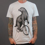 Otter on a Bicycle Mens T-Shirt - Unisex Tees