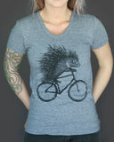 Porcupine on a Bicycle Women’s T-Shirt - Ladies Tees