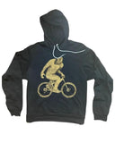 Sasquatch on A Bike Unisex Hoodie - The PREMIUM - Black / XS