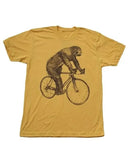 Sloth on A Bicycle Men’s/Unisex Shirt - The CVC Tee - Heather Gold / XS - Unisex Tees