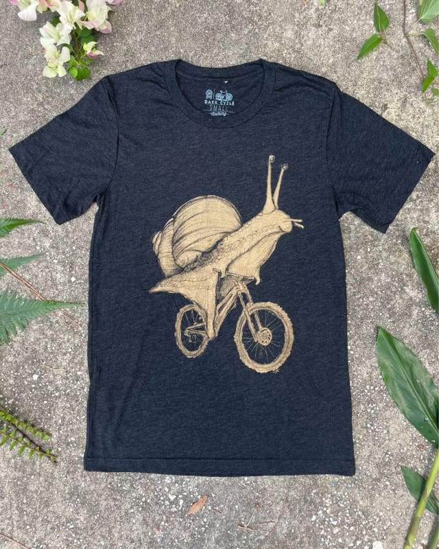 Snail on A Bicycle Men’s/Unisex Shirt - 70’s Vintage Tee - Tri-Black / XS - Unisex Tees