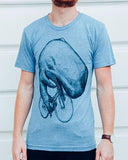 Sperm whale on a bicycle Mens Unisex Tshirt - Animals on Bikes