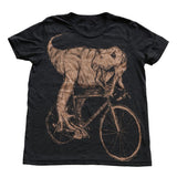 Tyrannosaurus Rex on a Bicycle Kids T-Shirt - 8 - Kids Shirts