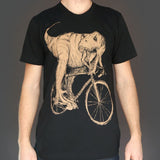 Tyrannosaurus Rex on a Bicycle Mens T-Shirt - Unisex Tees