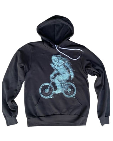 Yeti on A Bicycle Unisex Hoodie