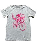 Axolotl on A Bicycle Men’s/Unisex Shirt - Classic Tee - Silver / XS - Unisex Tees