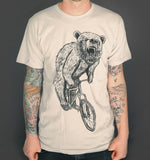 Bear on A Bicycle Men’s/Unisex Shirt - Classic Tee - Cream / XS - Unisex Tees