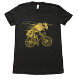Bee on a Bicycle Womens T-Shirt - T-Shirt / Black / S - Ladies Tees