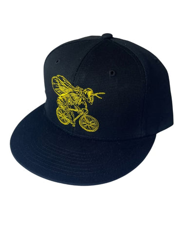Bee Riding a Bicycle Snapback Hat