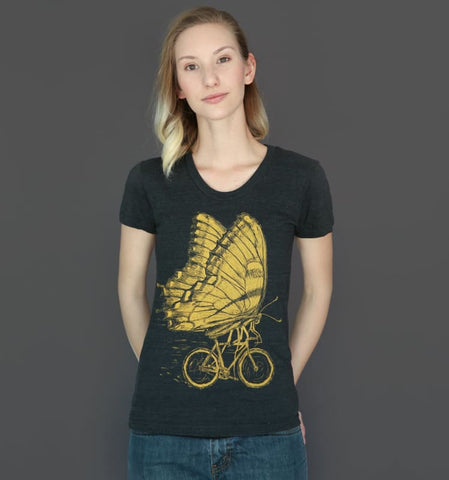Butterfly On A Bicycle Women's Shirt