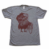Chicken on a Bicycle Mens T-Shirt - Mens/Unisex / Athletic Grey / XS - Shirts