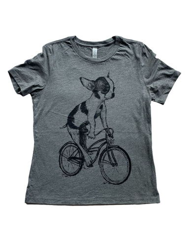 Chihuahua on A Bicycle Women's Shirt