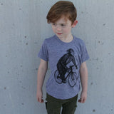 Chimpanzee on a Bicycle Kids T-Shirt - Animals on Bikes