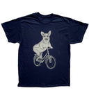 Corgi on A Bicycle Men’s/Unisex Shirt - 90’s Heavy Tee - Black / XS - Unisex Tees