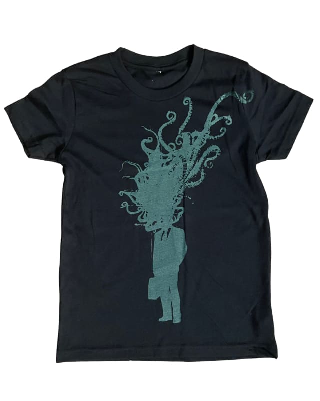 Corporate Man on a Bicycle Black Youth Shirt - Classic Tee - Heather Grey / YS