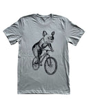 French Bulldog on A Bicycle Men’s/Unisex Shirt - Classic Tee - Silver / XS - Unisex Tees
